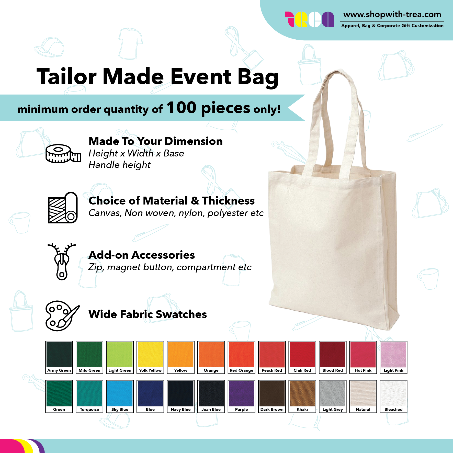 Tailored made event bag