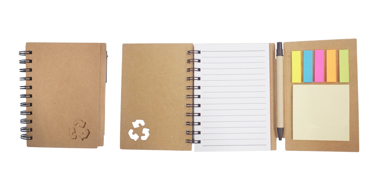 eco friendly notebook with pen
