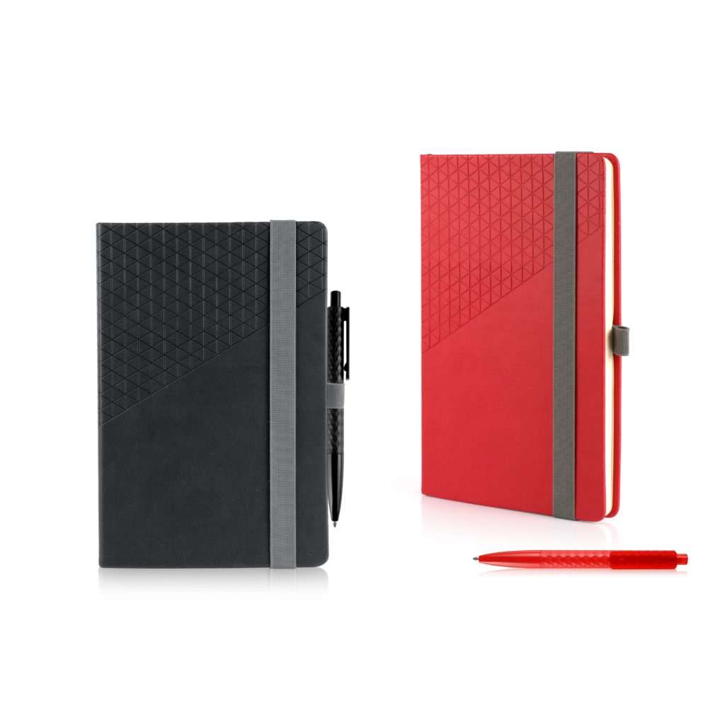 geometric notebook and pen set