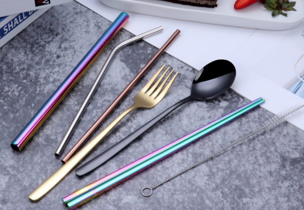 Portable Cutlery Set, Travel Cutlery Set, 3 Piece Cutlery With Cover,  Stainless Steel Cutlery, Custom Name Reusable Cutlery Set 