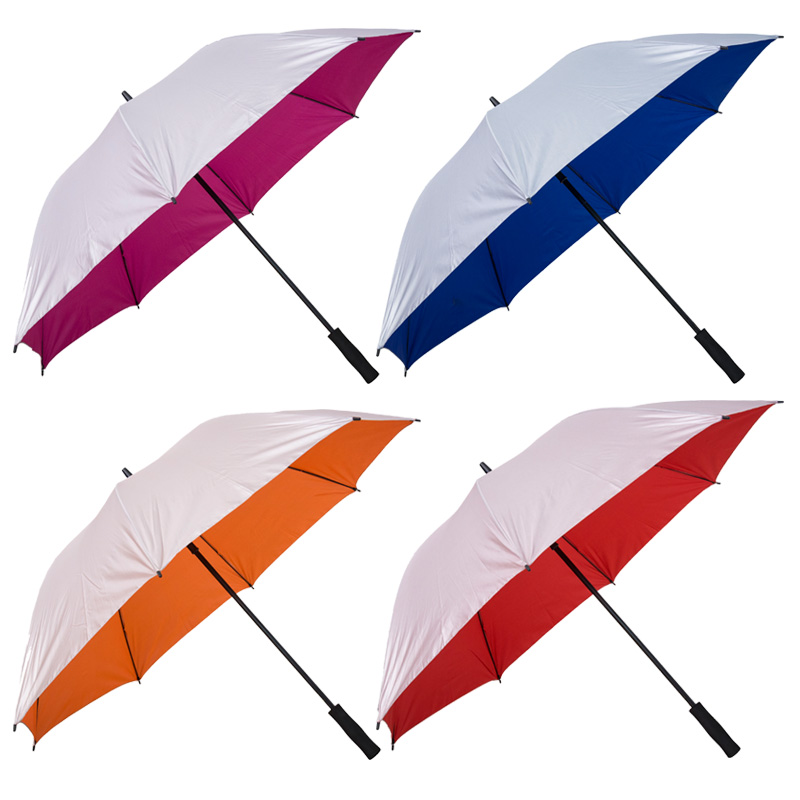 High-quality umbrella that is silver coated with a straight handle. The silver coating serves as an anti-UV coating. They can be printed in one colour, multiple colours and full colour.

 	Size: 30