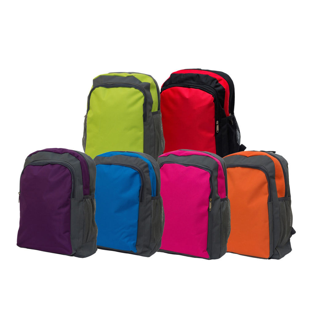 Custom Backpack (BP34) available in 6 different colours and suitable for one colour, multiple colours and full-colour printing. Comes with 2 compartments, water bottle compartment and laptop lining.

 	Material: Nylon 600D
 	Dimension: 31(L) x 13(W) x 43(H) cm
 	Colours: Lime Green/Grey, Red/Grey, Purple/Grey, Sea Blue/Grey, Magenta/Grey, Orange/Grey

Minimum order quantity of 30pc required for Custom Backpack BP34, wholesale price applies!
Contact us for an exclusive wholesale rate for bulk order!

 