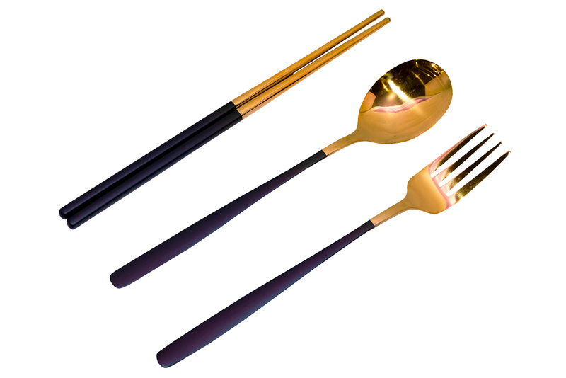 Gold Metal Cutlery Set Printing_CE57