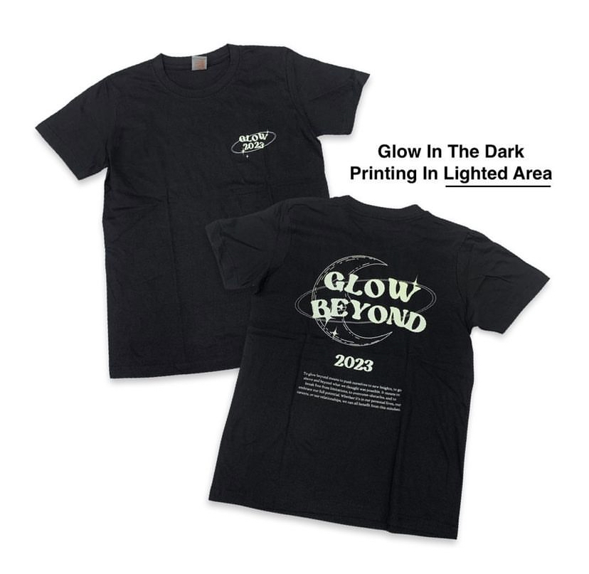 Glow-In-The-Dark Printing Singapore is customisable with your corporate branding in single colour printing, ideal for a wide range of audiences and events with a low MOQ!

 	Material: Cotton or Drifit

Minimum order quantity of 50pcs required for customisation on Glow-In-The-Dark Printing Singapore. Wholesale prices available!
Contact us for an exclusive rate for customisation and bulk order!

 