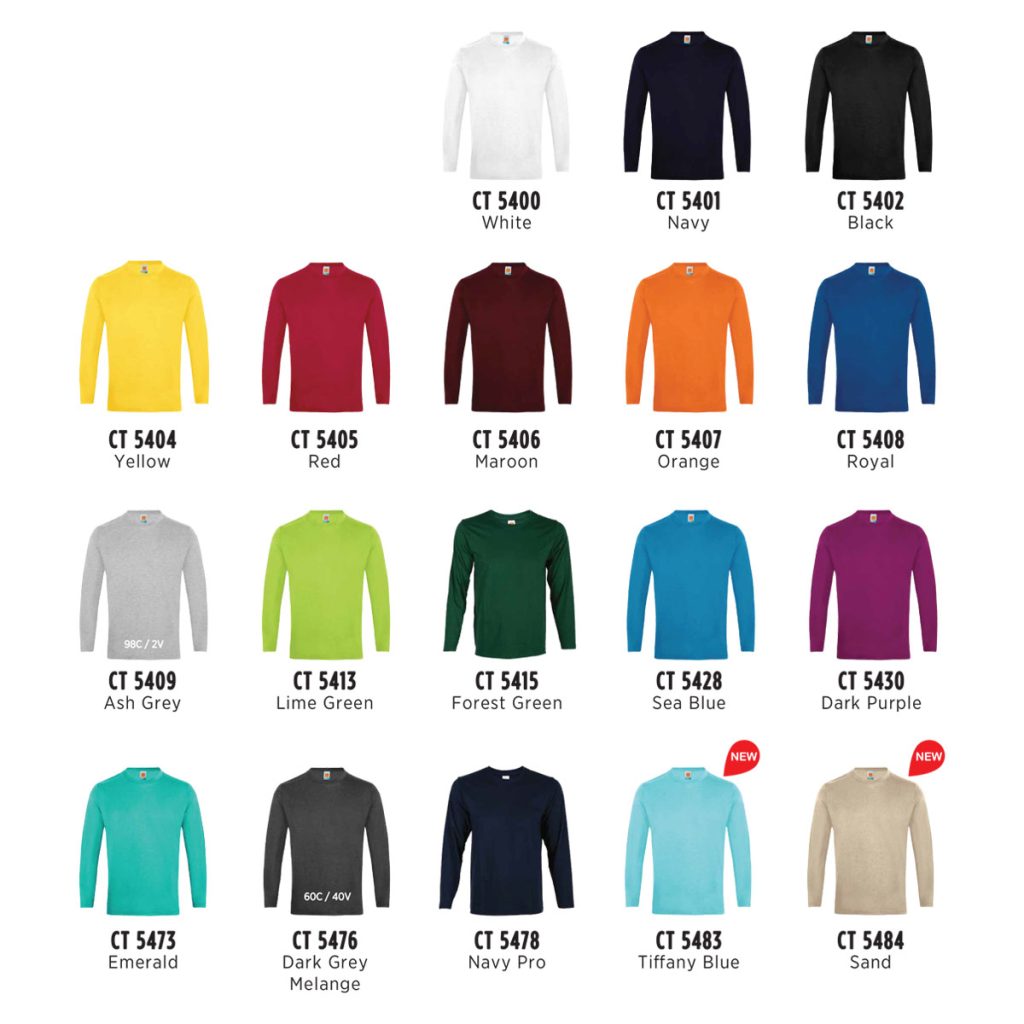 Unisex Long Sleeve (CT54) | Cotton | T Shirt Printing Singapore